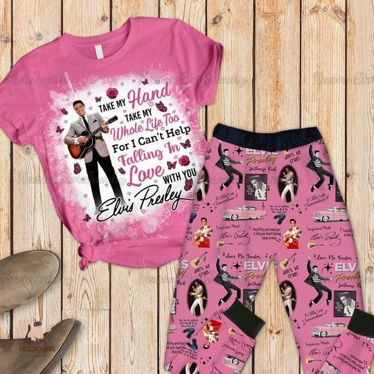 Elvis Presley Pajamas Set, Elvis Presley Womens Pajamas, Elvis Presley Pajamas Pants, Elvis Presley Holiday Pajamas, Elvis Presley Gift