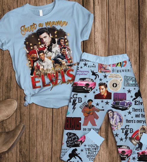 Elvis Pajamas/Elvis King Set Of Pajamas/Elvis Presley Holiday Pajamas/Elvis Presley Christmas Pajamas/Elvis Presley Pajamas Set/Elvis Lovers