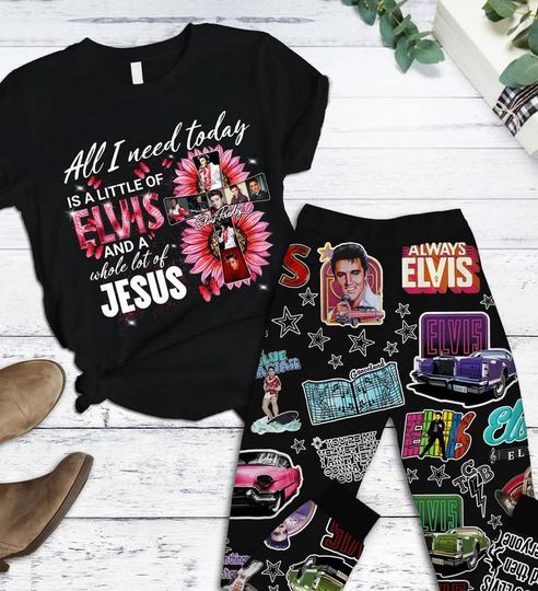 Elvis King Set Of Pajamas/Elvis Presley Holiday Pajamas/Elvis Presley Christmas Pajamas/Elvis Presley Pajamas Set/Elvis Pajamas/Elvis Lovers
