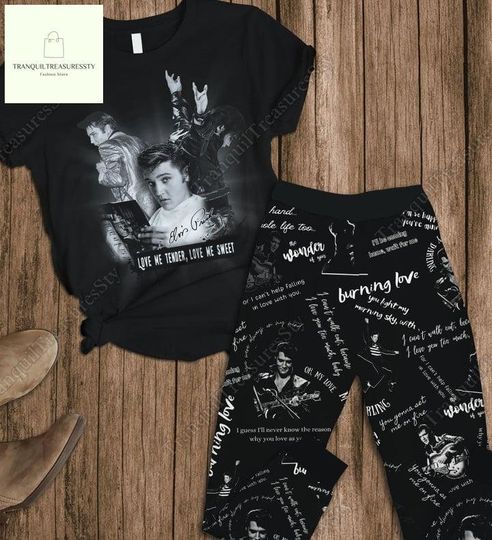 Elvis Presley Love Me Tender Love Me Sweat Shirt, Elvis Presley Pajamas Set, Elvis Presley T-Shirt And Pants, Elvis Presley Shirt