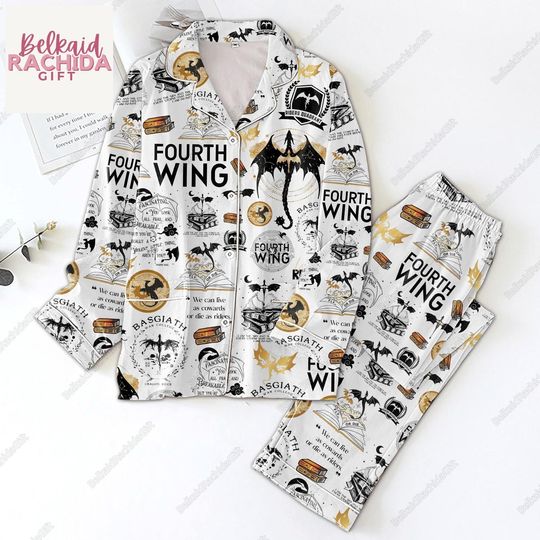 Halloween Basgiath War College Pajamas, Fourth Wing Pjs, Fourth Wing Pants Pajamas, Bookish Lover, Gift For Her, Violet Sorrengail