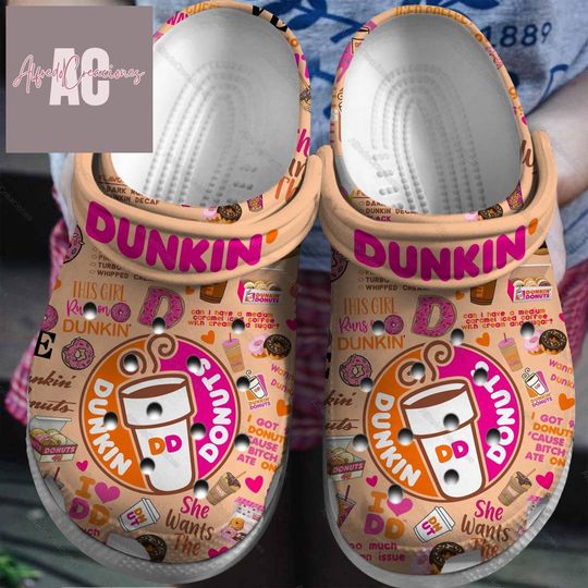 Dunkin' Donuts Clogs, Dunkin' Donuts Sandals, Women Shoes, Men Shoes, Dunkin Donuts Lover Gift, Drinking Shoes, Gifts For Her And Him
