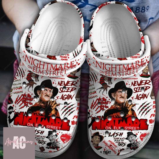 Halloween Freddy Krueger Clogs, Freddy Krueger Sandals, Horror Summer Shoes, Women Sandals, Mens Shoes, Nightmare On Elm Street Shoes
