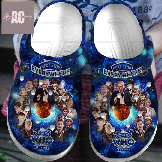 Doctor Who Clogs, Doctor Who Sandals, Doctor Who Movie Shoes, Dr Who Shoes, TV Show Christmas Shoes, Beach Shoes, Doctor Who Lover Gift
