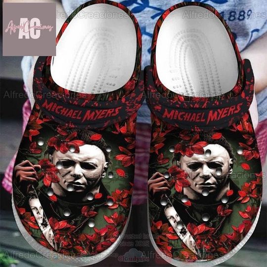 Michael Myers Clogs, Halloween Movie Shoes, Movie Shoes, Michael Myers Sandals, Horror Summer Shoes, Horror Movie Shoes, Halloween Gift
