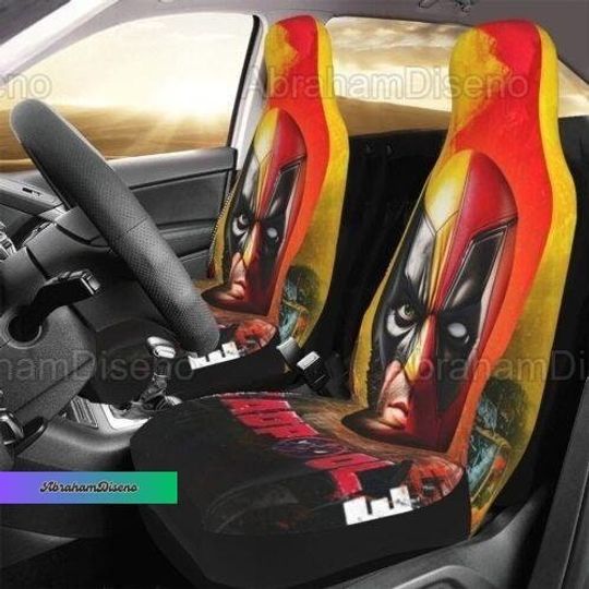 Halloween Deadpool Wolverine Car Seat Cover, Deadpool Carseat Cover, Wolverine Seat Protector, Deadpool Movie Decor, Marvel Fan Gift