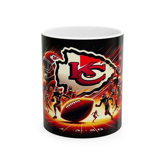 Kansas City Chiefs Ceramic Coffee Mug, American Football Mug, Father Gift, Gift For Him