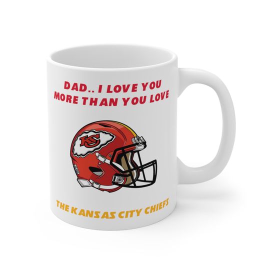 Kansas City Chiefs Ceramic Coffee Mug, American Football Mug, Father Gift, Gift For Him