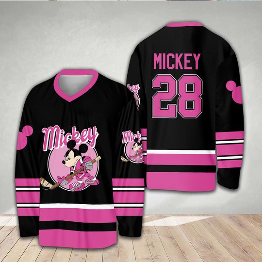Disneyy Ice Hockey Jersey Ddisneyland Mickey Hockey Jersey, Disney Family Vacation Matching Jersey Disney Shirt For Ddisney Lover Family