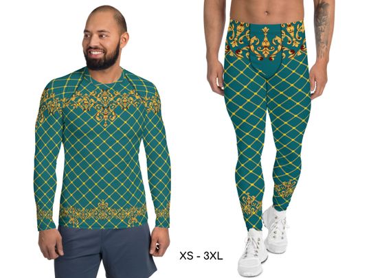 Merida Cosplay Men Rash Guard & Leggings, Meggings, Cosplay, Brave, Halloween Adult Costume, Gift for Him, Birthday Gift, Halloween