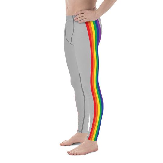Rainbow Striped Men's Leggings