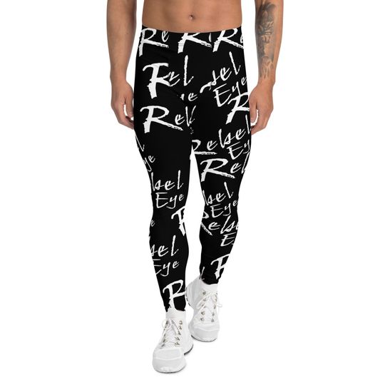 Mens Leggings, Stretchy Athletic Pants, Gym Workout Tights, Compression Bottoms