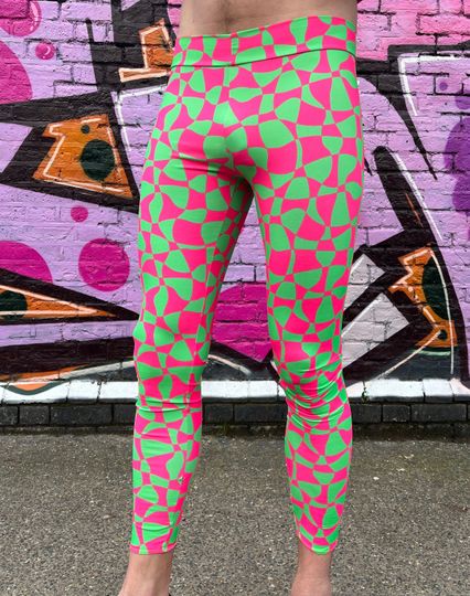 Circus Wave UV Meggings, Art Leggings, Crazy Leggings , Festival Pants, Colourful leggings