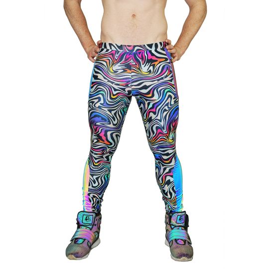 Psychedelic Leggings Pocket Meggings Reflective Pants Mens Leggings EDC Outfit