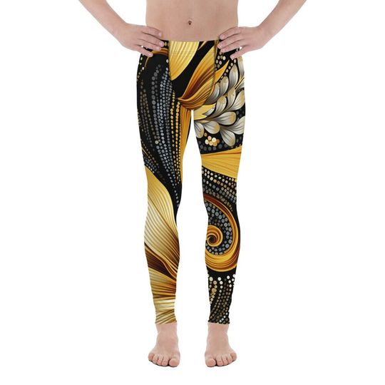 Men's Leggings Baroque style motive sporty leggings, fitness pants for men, Xmas, workout