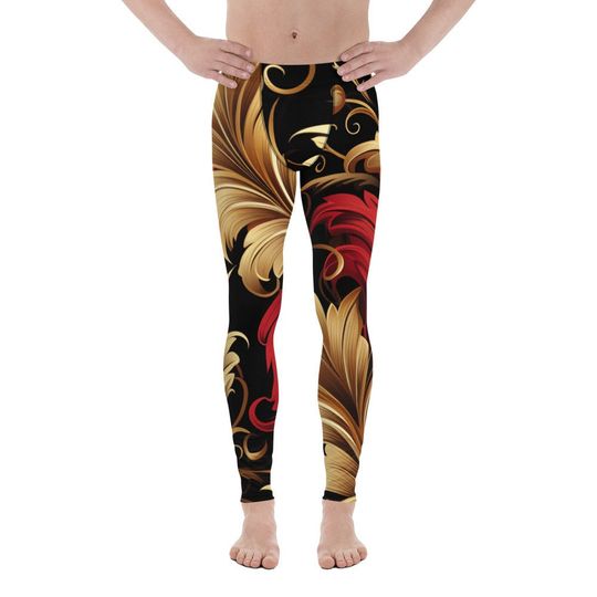 Men's Leggings Baroque motive sporty leggings, fitness pants for men, Xmas