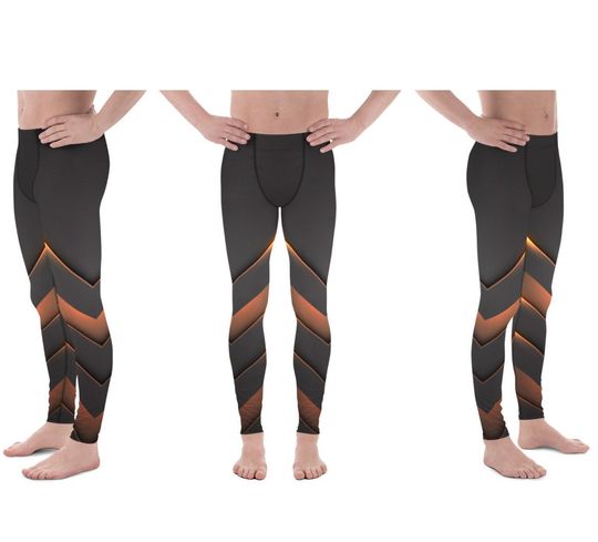 Litmus Abstract Stripes Men's Leggings  sporty leggings, fitness pants for men, Xmas