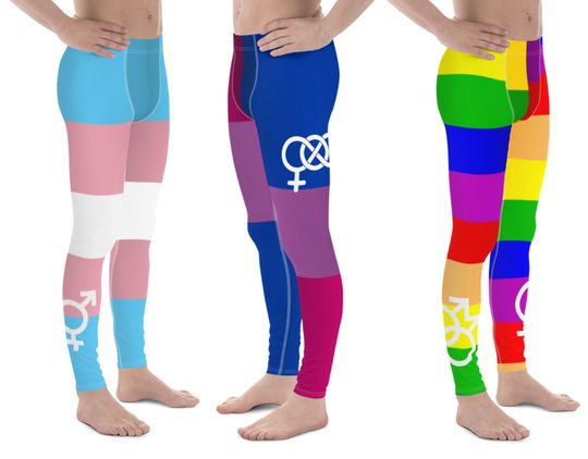 LBGT Rainbow Gay Pride Flag Men's  Athletic Leggings