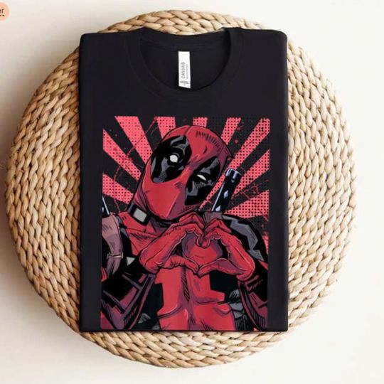 Marvel Deadpool Closed Hand Heart Shirt, Disneyland Family Matching Shirt