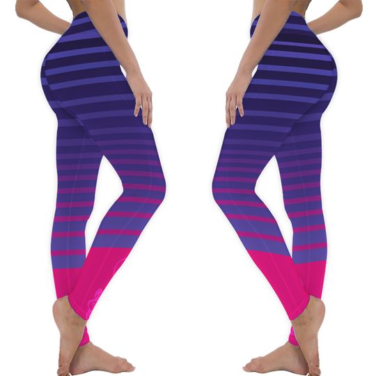 Cheshire Cat Striped Leggings Neon Pink Purple Alice in Wonderland Costume Leggings Fun Funky Fashion Halloween Leggings for Women