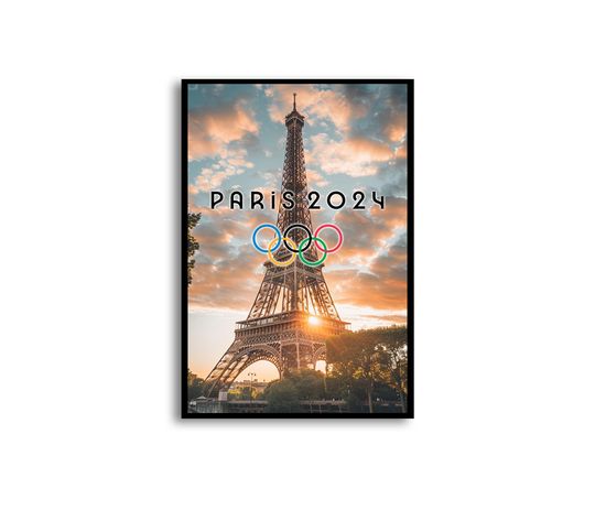 Paris 2024 Wall Art, Eiffel Tower Decor, Olympics Games Poster, Sports Decor, Paris Olympics, Athletic Event Art, Iconic Paris Art