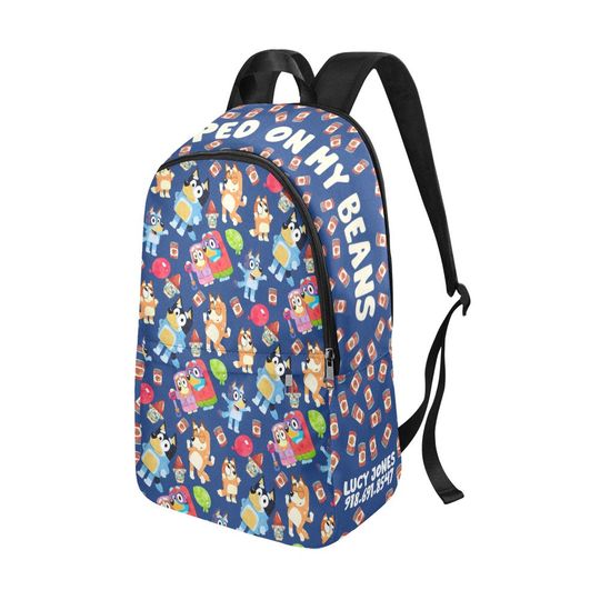 BlueyDad Personalized Backpack - All-Over Print Casual Backpack - Personalized - Name - School Bag