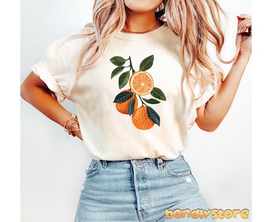Summer Orange Fruit Comfortable Short Sleeve Sports Tee for Men, Women, Kids - Trending Street Fashion