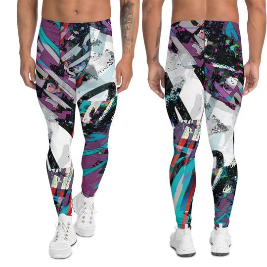 Graffiti glitch man leggings. Premium quality.