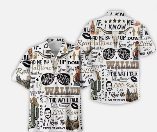 Wallen Western Hawaiian shirt, Hawaiian shirt Men's Hawaiian Shirt, Hawaiian Beach Shirt, Button Downs Shirt