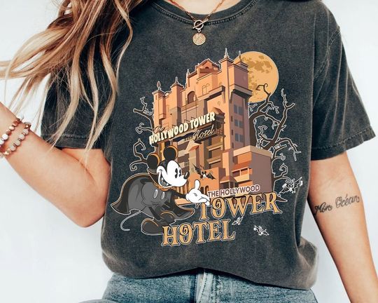 Retro Disney Tower Of Terror Shirt, Disney Mickey And Friends Halloween Shirt