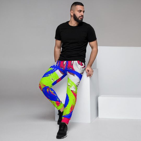 Patterned Mens Joggers | Leggings for Men | Yoga Pants | Workout Exercise Leggings