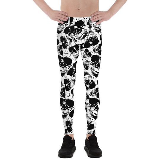 Mens Leggings - Meggings - Skeleton Leggings, Wear As Halloween Leggings