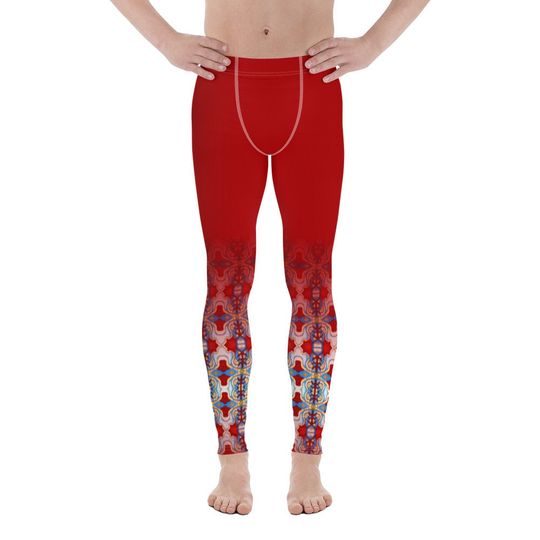 Men's leggings Red Pattern Venado Azul Matching EDM Festival