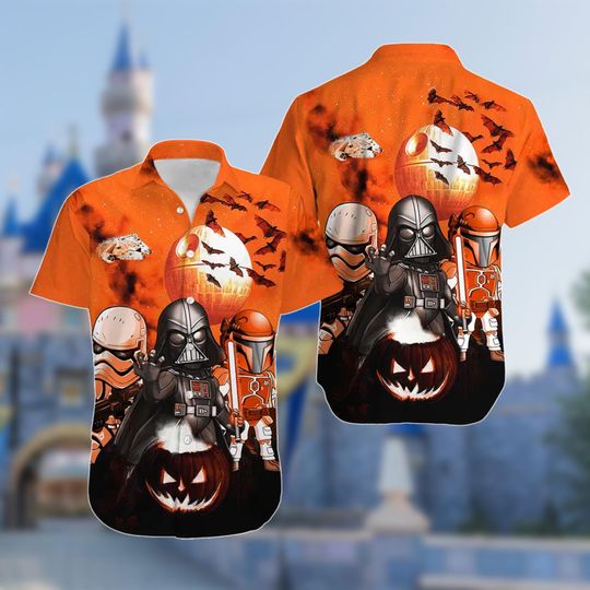 Darth Vader Halloween Hawaii Shirt, Starwars Button Up Shirt, Stormtrooper Hawaiian Shirt, Boba Fett Shirt Gift, 3D All Over Print Shirt