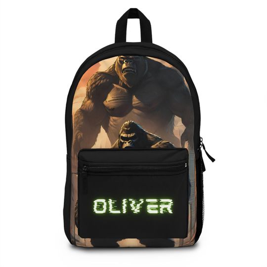 Personalized King Kong Backpack | Custom Name Hero Bookbag | Back to School Bookbag for Boys | Boys Backpack | Superhero Name Backpack