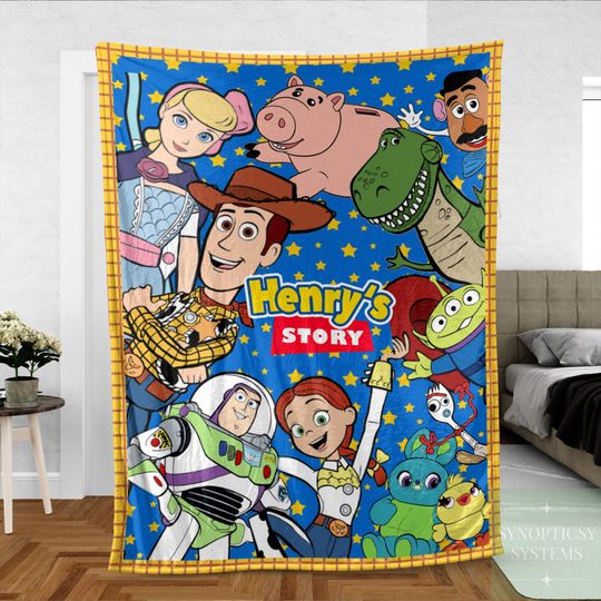 Personalized Disney Toy Story Blanket, Custom Name Disney Blanket