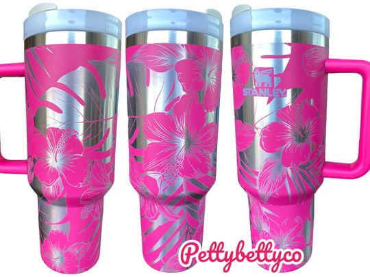 Tropical Engraved tumbler - Floral Tumbler - Palm leaf Tumbler - engraved Tumbler - 40oz tumbler