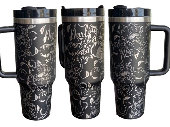 Darling I Would Burn the World For you Tumbler- Hades & Persephone Love Book Engraved Tumbler - Booktok Engraved Cup - Engraved Cup