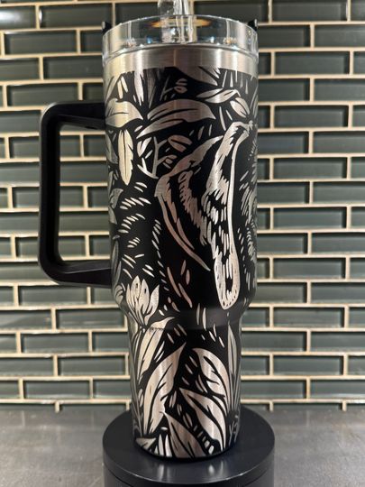 Labrador Retriever / Lab / Dog themed Laser Engraved black 40oz Tumbler
