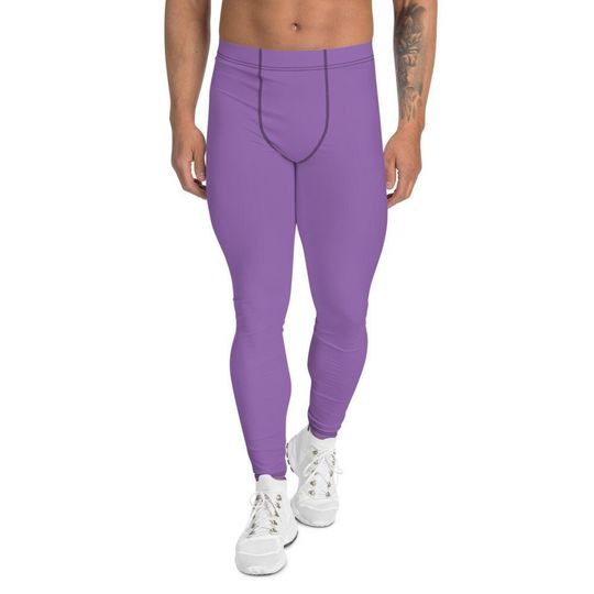 Men's Leggings, Yoga Leggings, Lilac, Light Purple, Activewear, Athletic