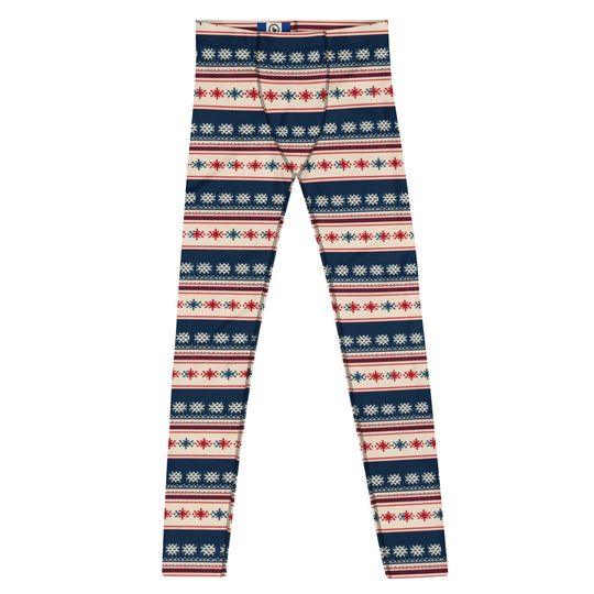 Men's Leggings, Ugly Christmas Holiday Men's Tights, Meggings