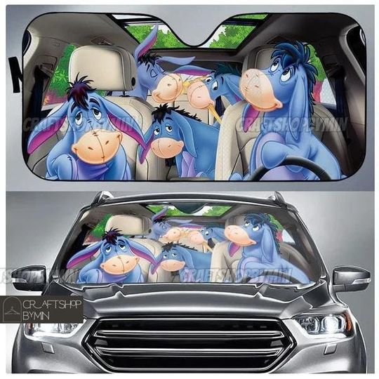 Eeyore Car Sunshade, Winnie The Pooh Donkey Car Sun Shade, Donkey Car Decoration, Cartoon Car Accessories, Donkey Car Uv Protect
