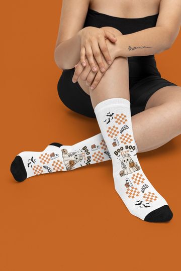 Halloween socks,Spooky Season Socks,Funny Halloween Socks,Halloween sock for Nurse Family,Personalized Halloween Sock,Gift socks,Boo Socks