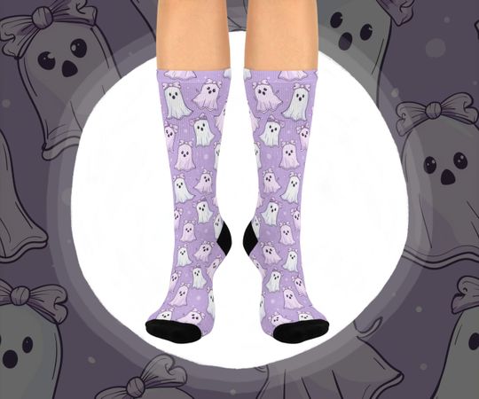 Halloween Ghost Socks, Colorful Ghoul Socks, Spooky Fun Socks, Gift Socks, Halloween Socks, Spooky Season Socks, Witchy Socks Gift