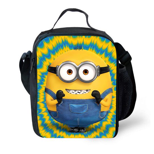 Lunch Bags for Cartoon Movie S-Minions Print Child Picnic Bags ,Cartoon School Bag for Boys Girls , Kids Cooler Bags Best Gift