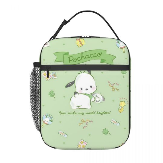 Sanrio Pochacco Cartoons Resuable Lunch Box, Women Waterproof Thermal Cooler Food Insulated Lunch Bag, School Children
