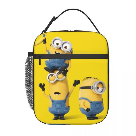 Minion Cartoon Banana Resuable Lunch Boxes for Women Multifunction, Cooler Thermal Food Insulated Lunch Bag Office Work