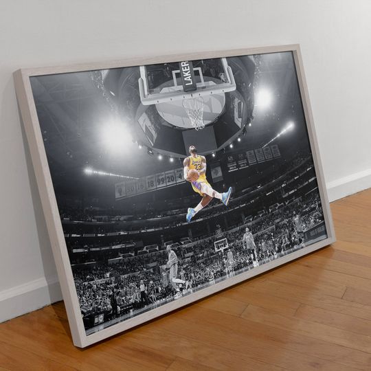 LeBron James Poster Wall Art Print, NBA Star Lebron James High Quality Home Decor Print, NBA Player Lebron James Wall Sticker