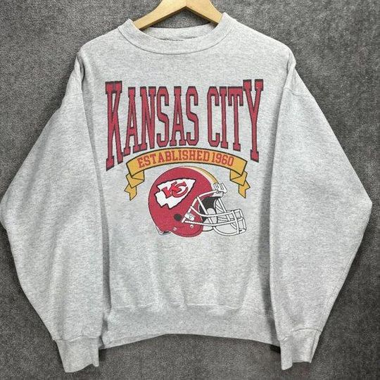 Vintage 90s Kansas City Chiefs Football Sweatshirt, football Kansas City Chiefs Shirt, gift for fan, game Day