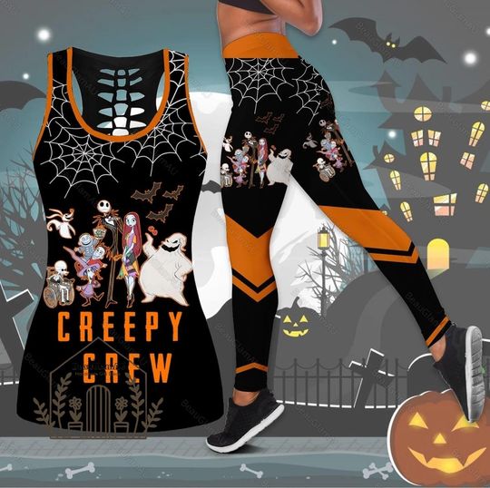 Halloween Disney Nightmare Before Tank Top, Creepy Crew Movie Leggings,